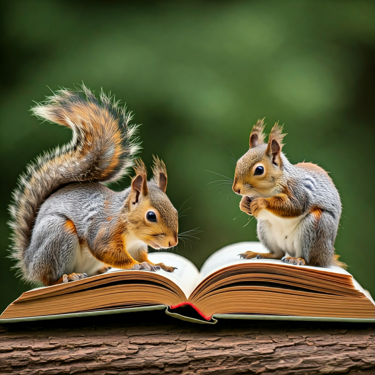 Squirrels on a book