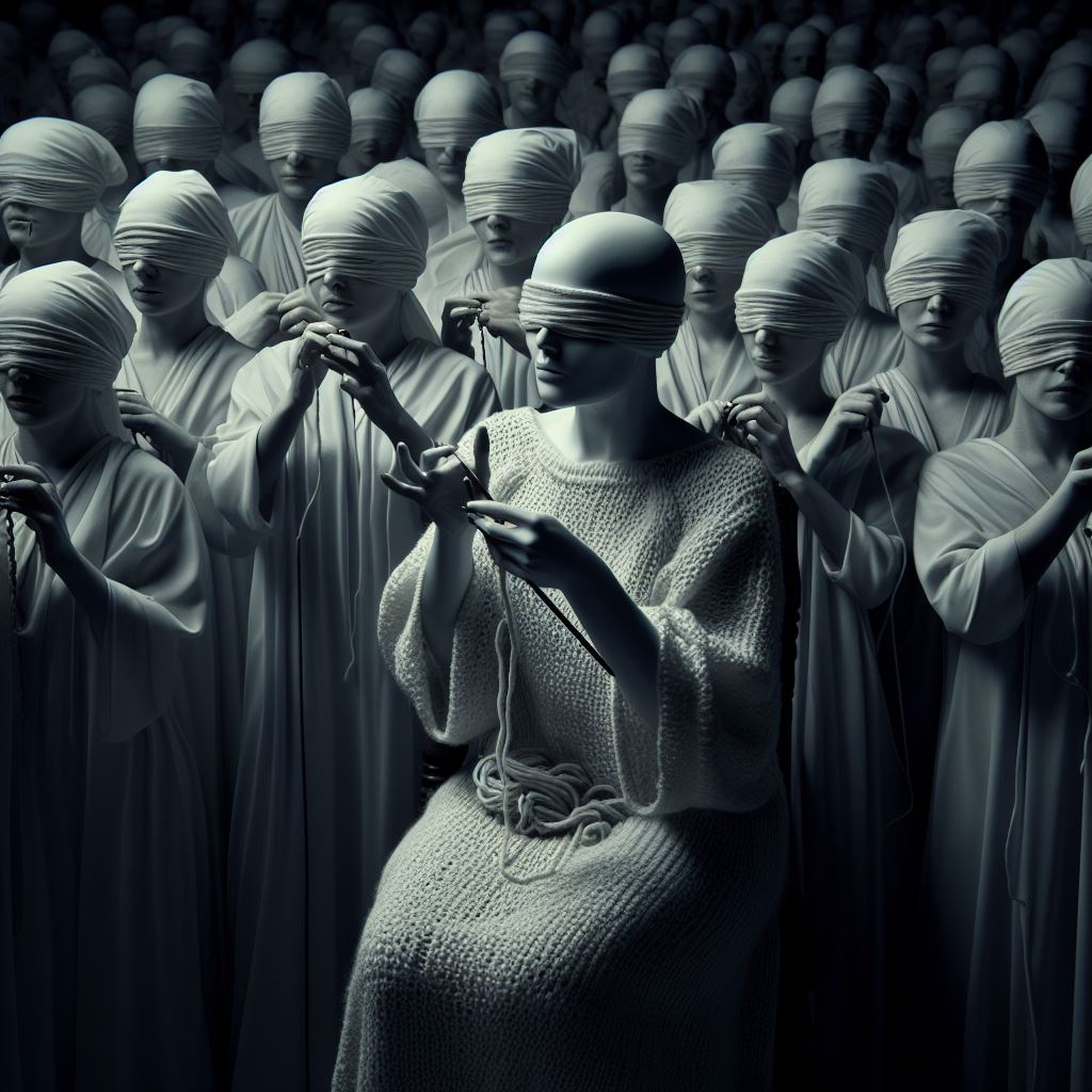 A hundred billion synaptic events clicking away in the dark like blind ladies at their knitting.